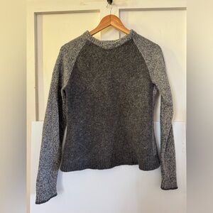 Rag & Bone Wool Two-Tone Color block Gray Heather Crew pullover Sweater Medium